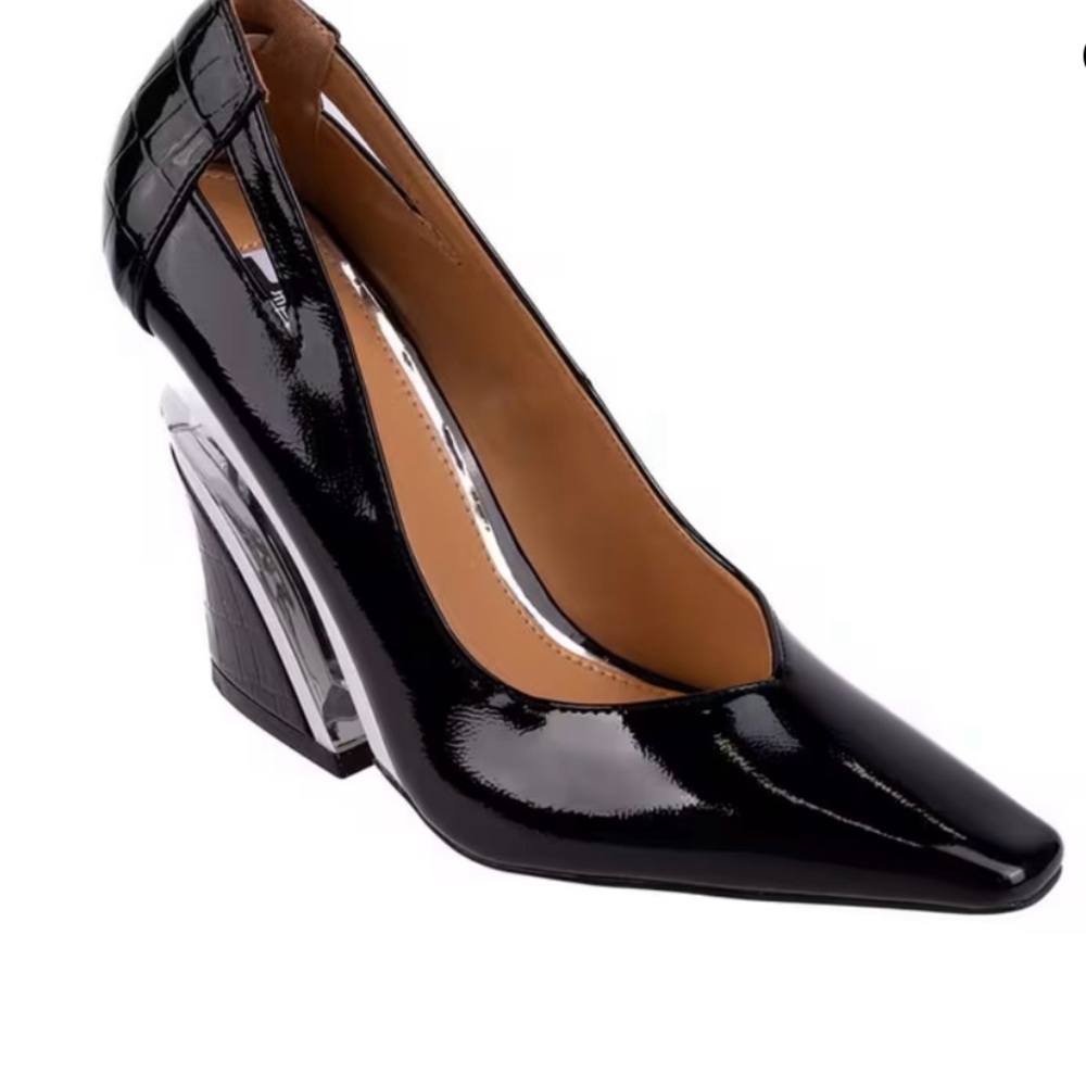 NINETY UNION
Viper Croc-Embossed Pumps - Black/silver size 10